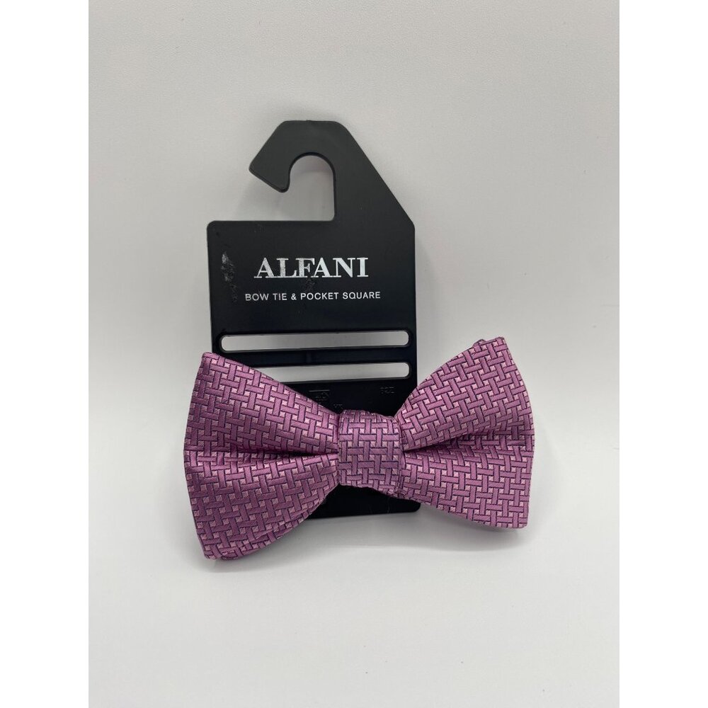 Alfani Men's Basketweave Pre Tied Bow Tie NWD (Missing Solid Pocket Square)
